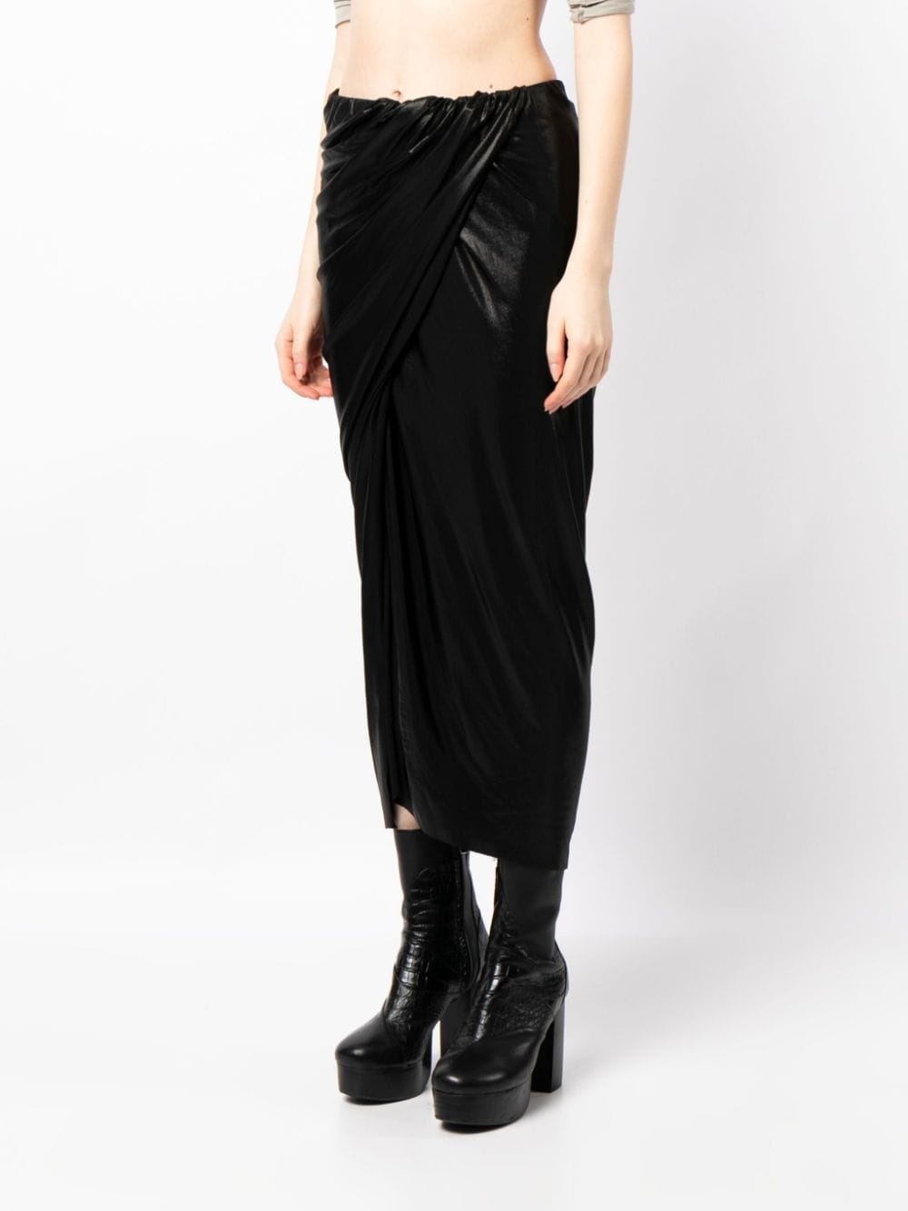 high-waisted draped skirt - 3