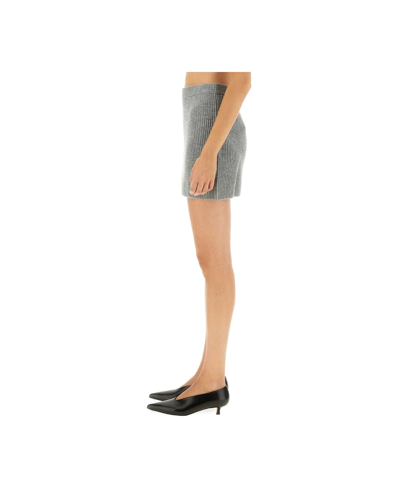 'teiera' Skirt In Grey Cashmere Blend - 4