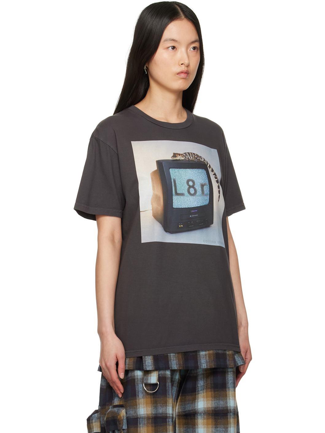 Gray 'L8r' Graphic T-shirt - 2