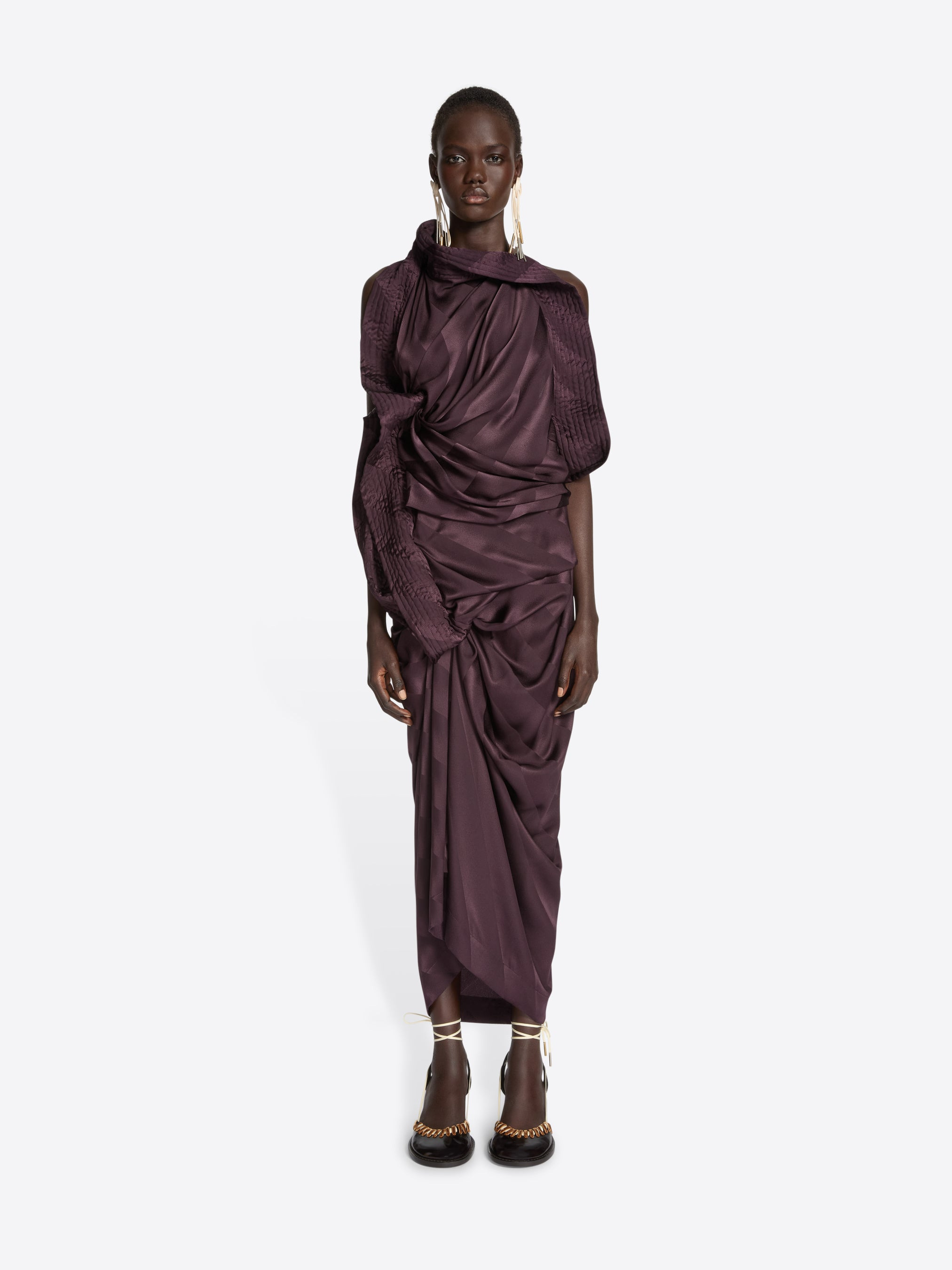DRAPED SILK DRESS - 2