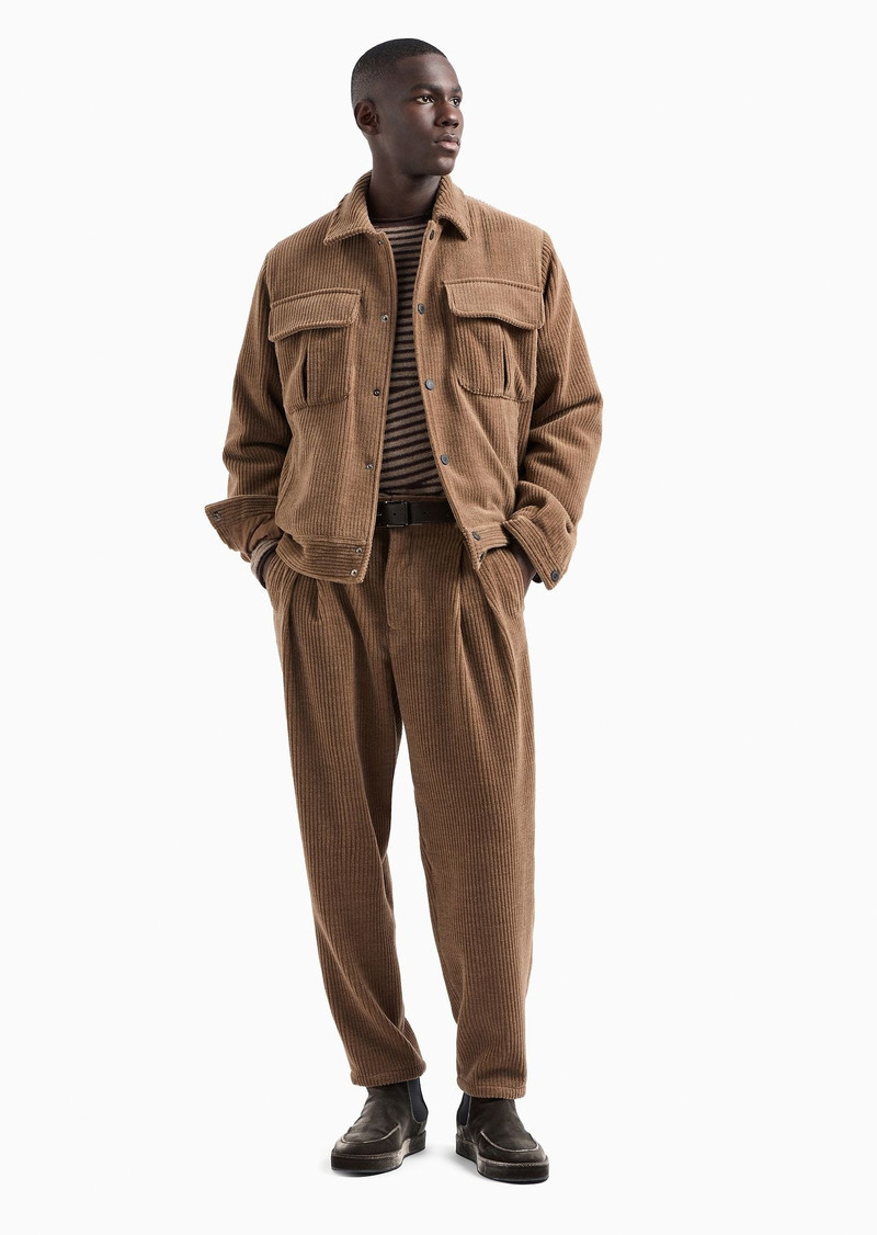 GIORGIO ARMANI One–pleat trousers in wool, alpaca and cashmere velvet outlook