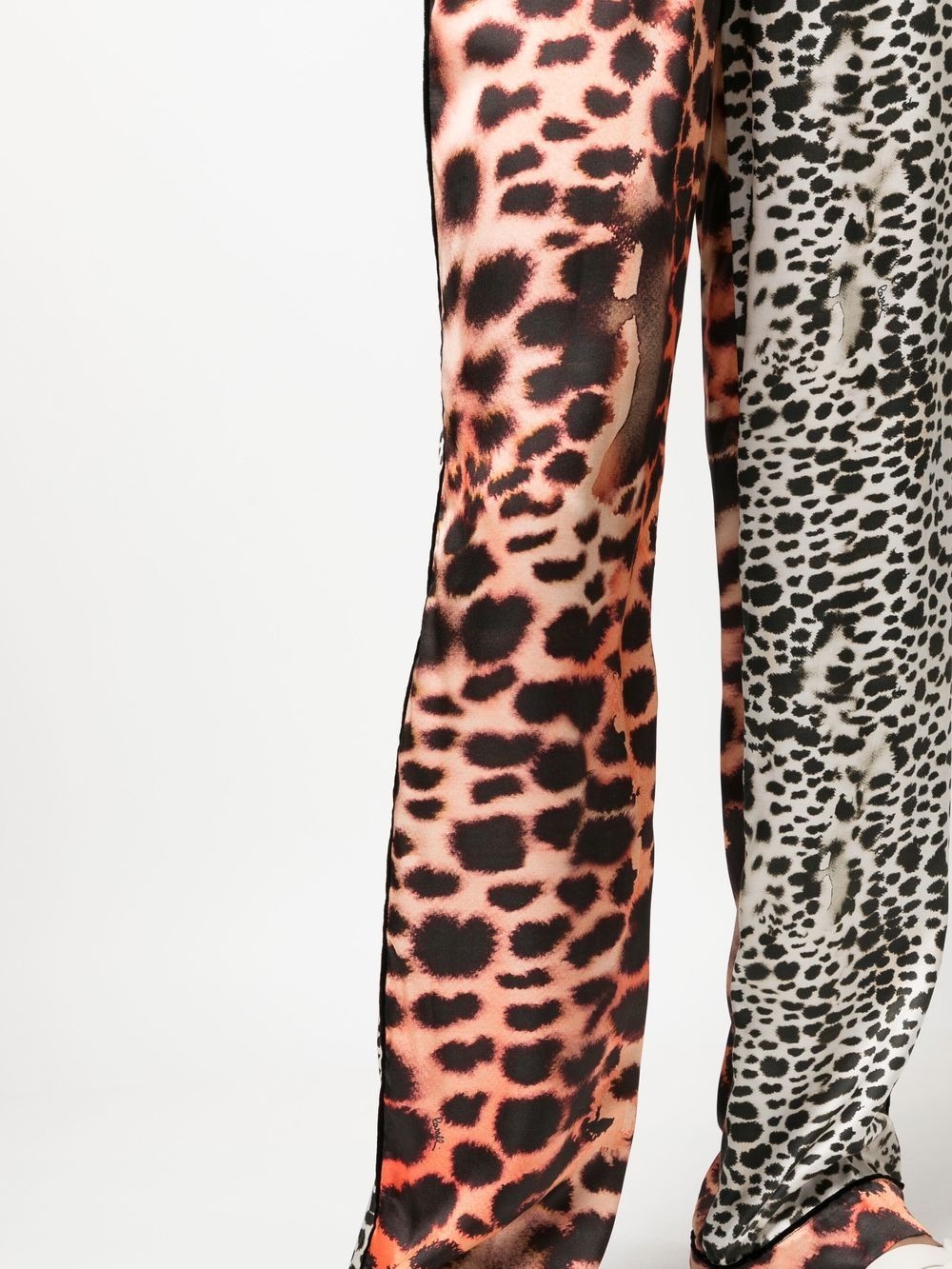 leopard print panelled trousers - 5