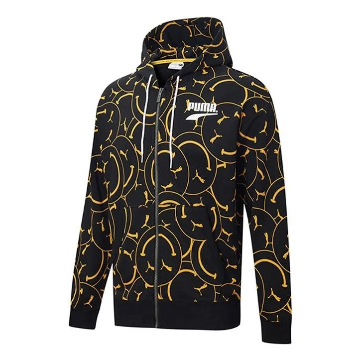 PUMA Club AOP Printed Hooded Jacket Black 530161-01 - 1