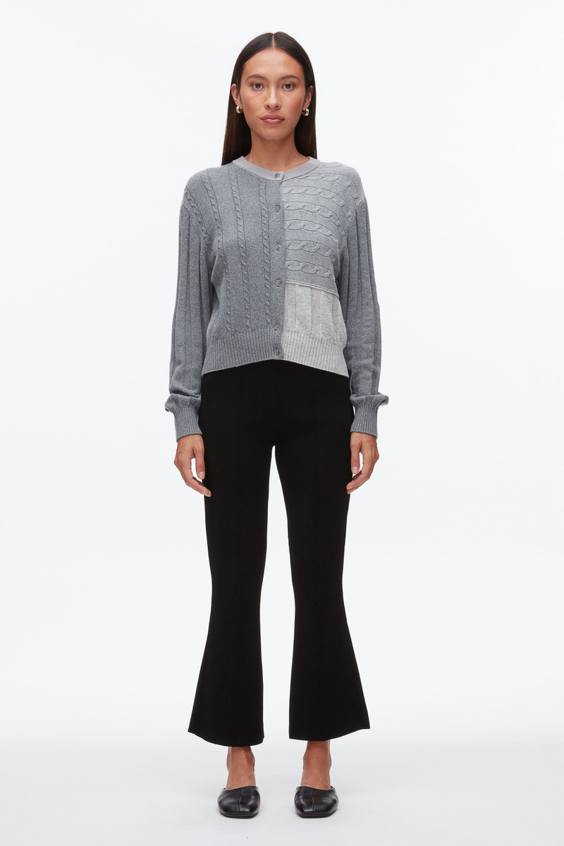 3.1 Phillip Lim Mix Cable Crew Neck Cardigan outlook