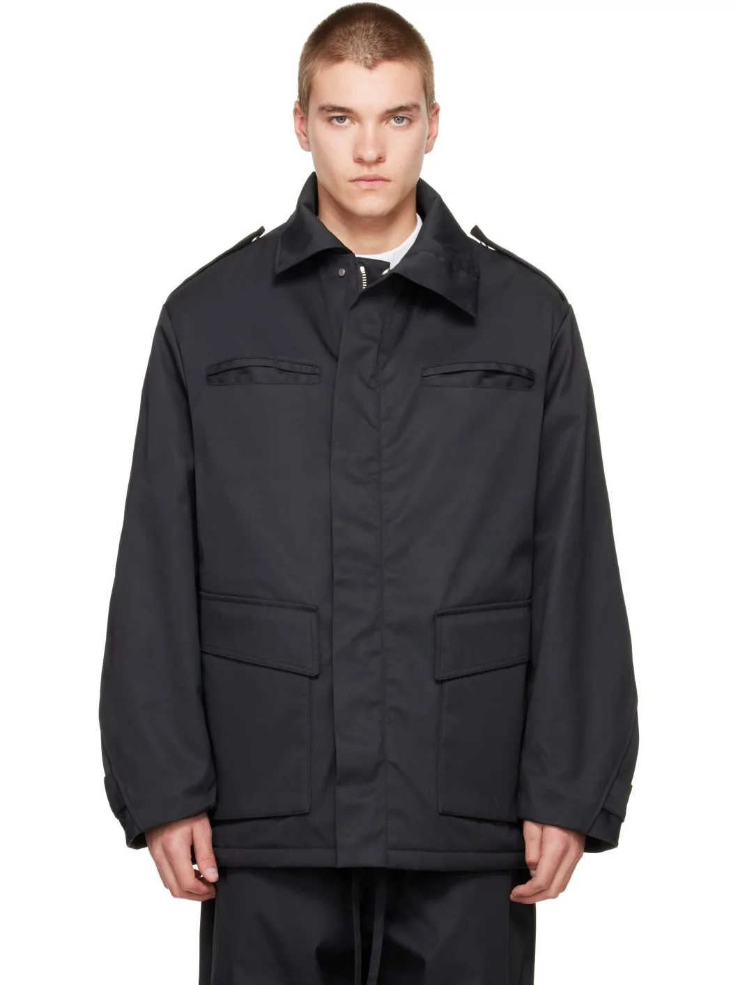 Black Pilot Parka Coat - 1