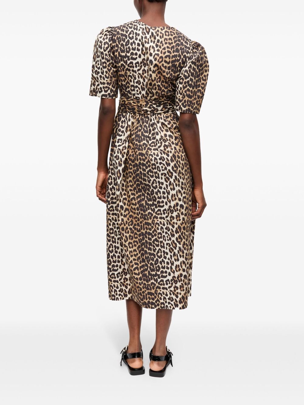 leopard-print midi dress - 4
