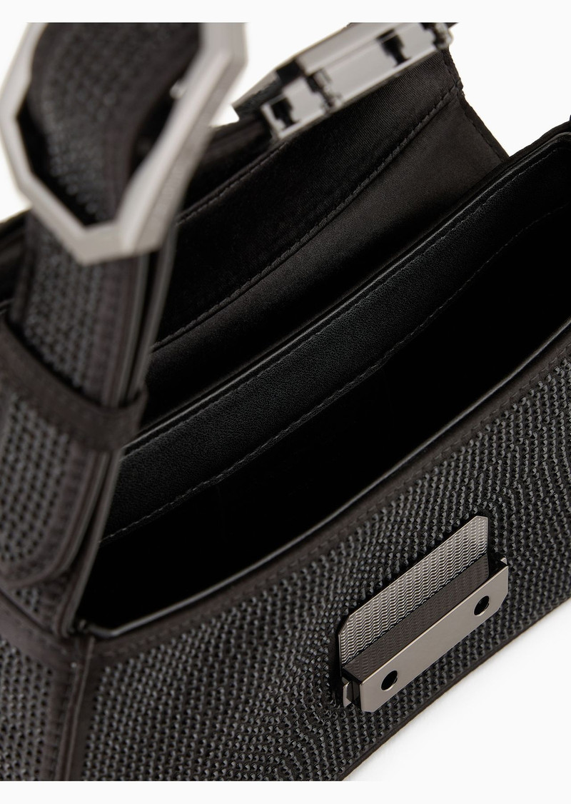 Satin baguette shoulder bag with rhinestones 4