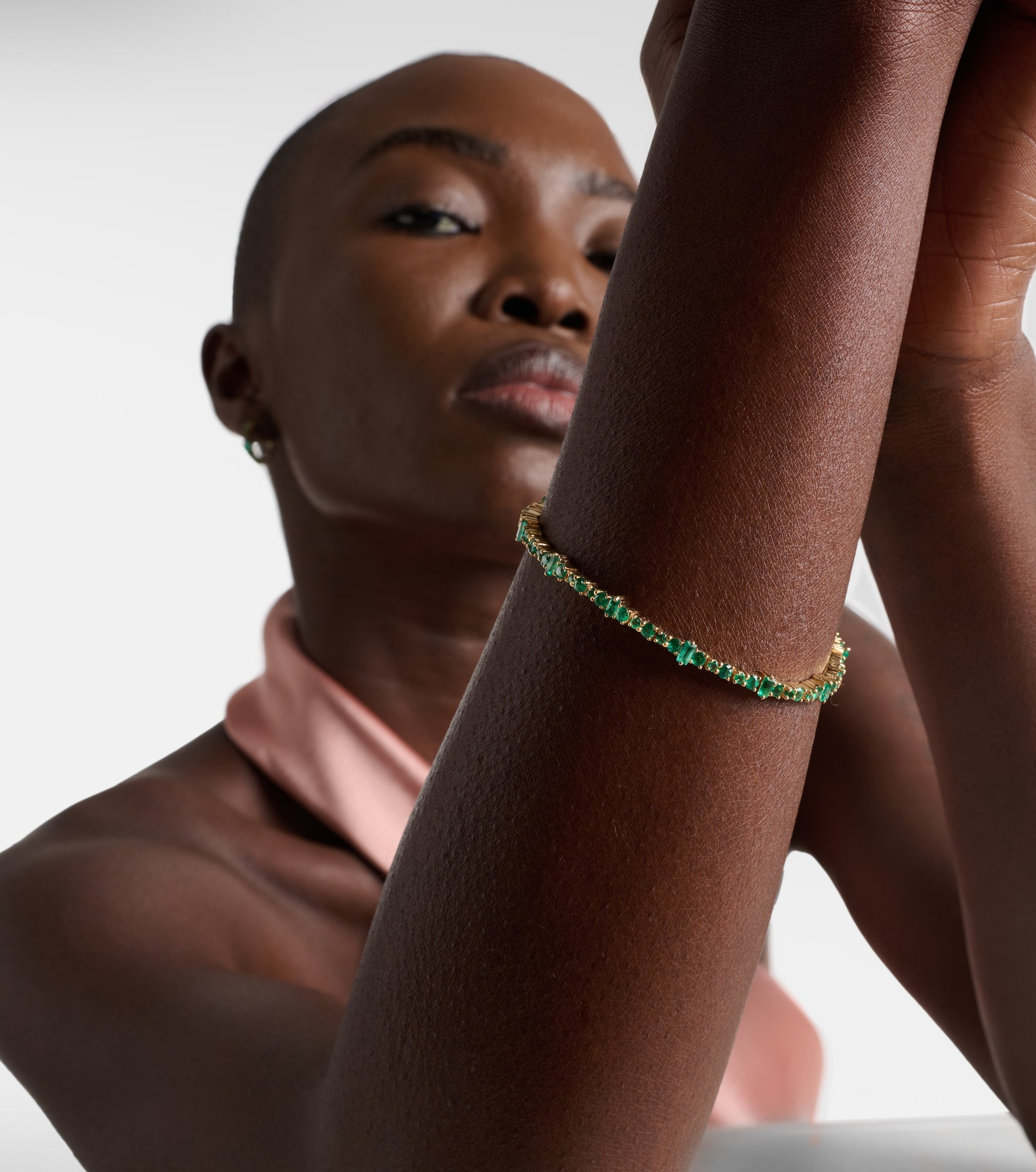 Rivulet 18kt gold bracelet with emeralds - 3