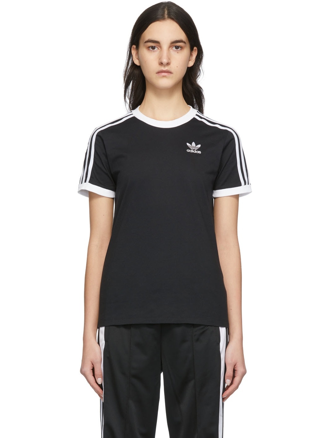 Black Adicolor 3 Stripes T-Shirt - 1