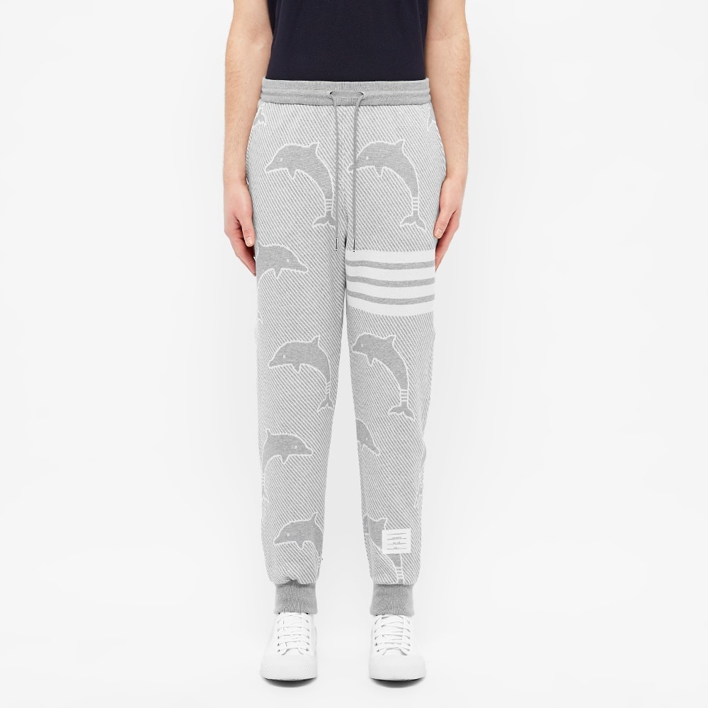 Thom Browne Dolphin Jacquard Four Bar Sweat Pant - 4