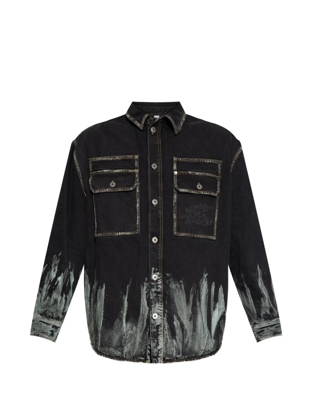 patch-pocket shirt jacket - 1