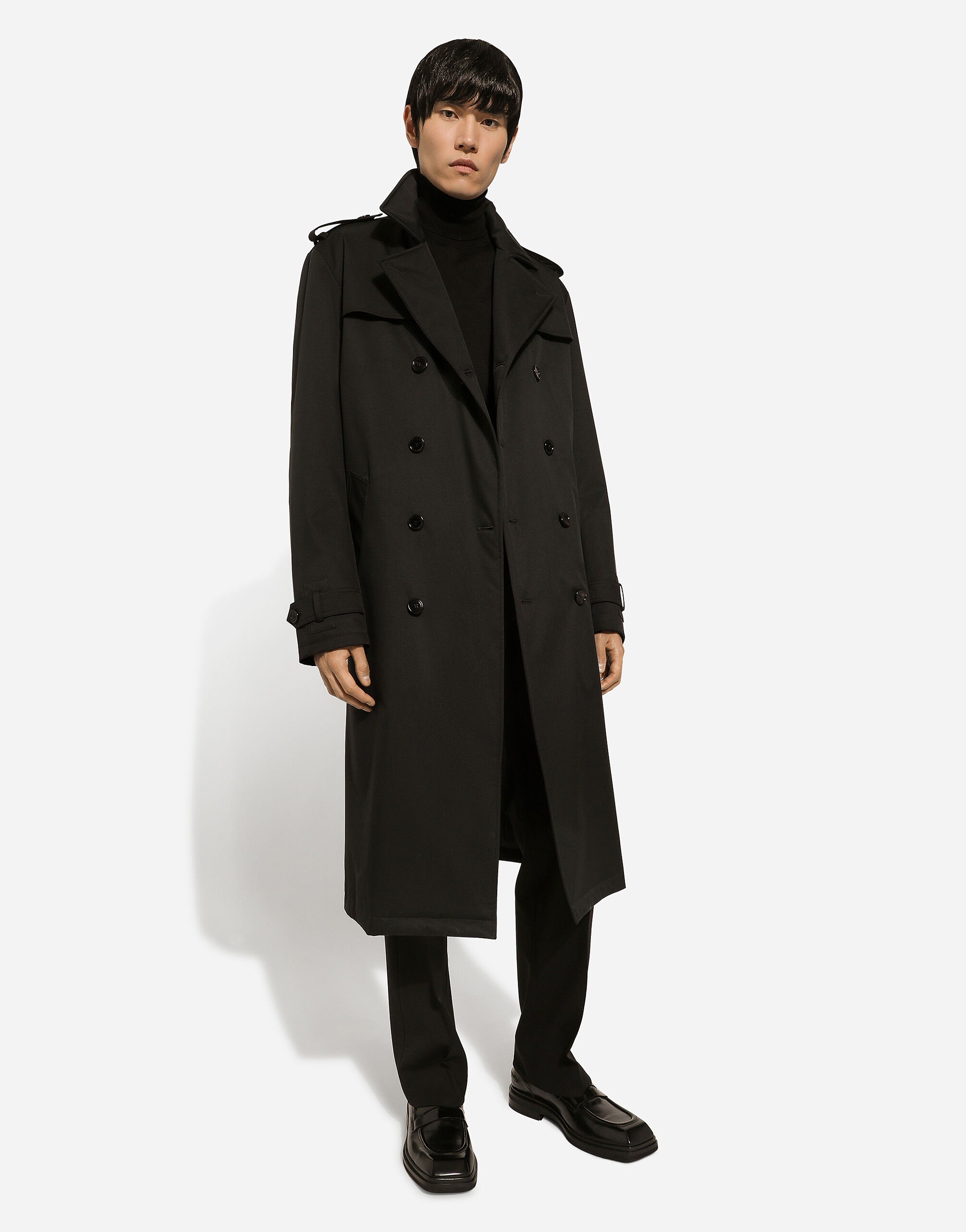 Nylon double-breasted trench coat - 5