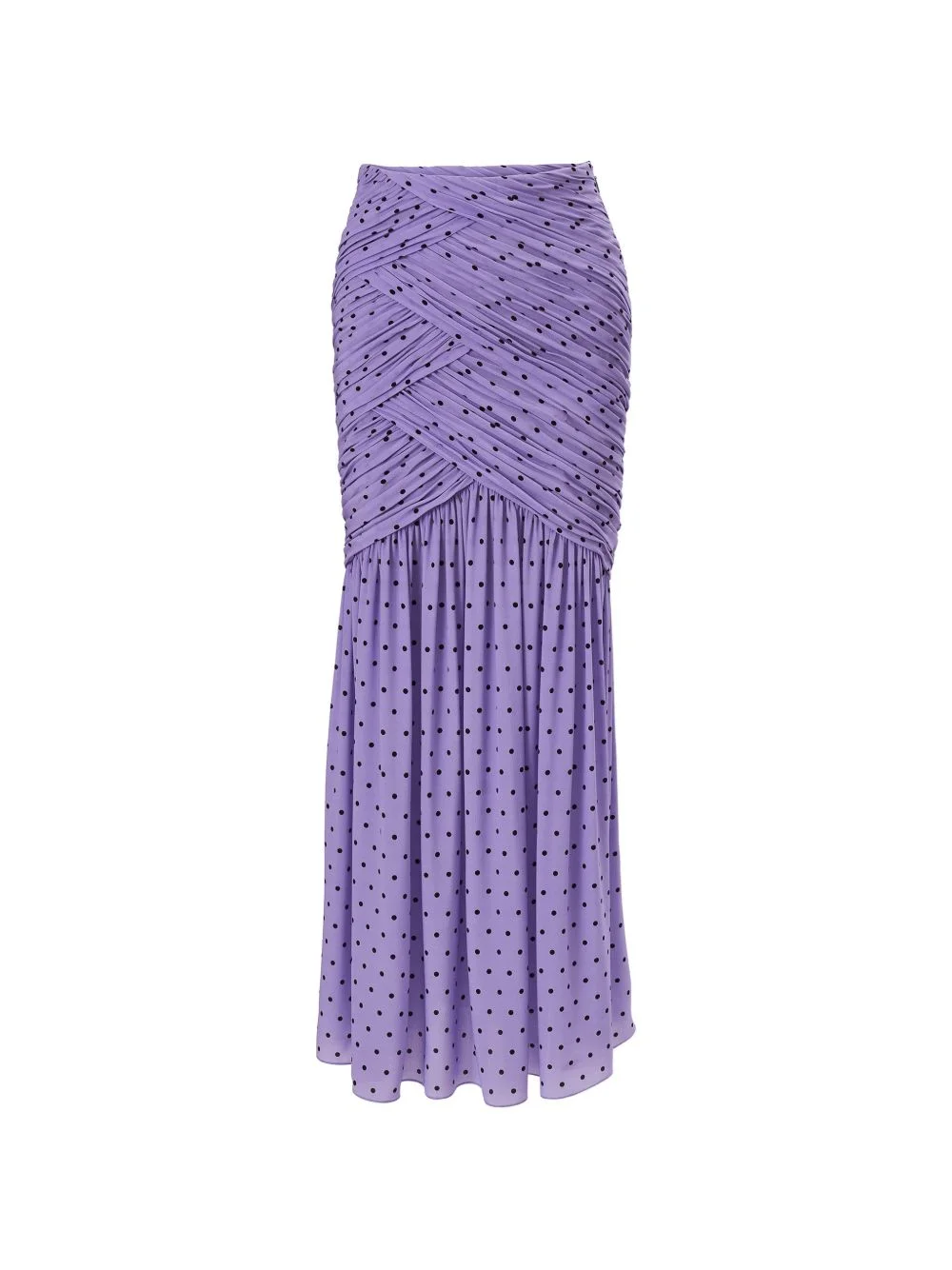polka-dot ruched midi skirt - 1