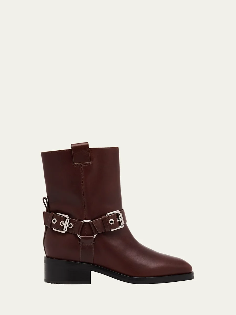 Alexa Leather Moto Boots - 1