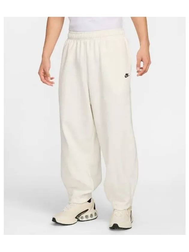 Club Fleece Oversized French Terry Track Pants Ivory - 2