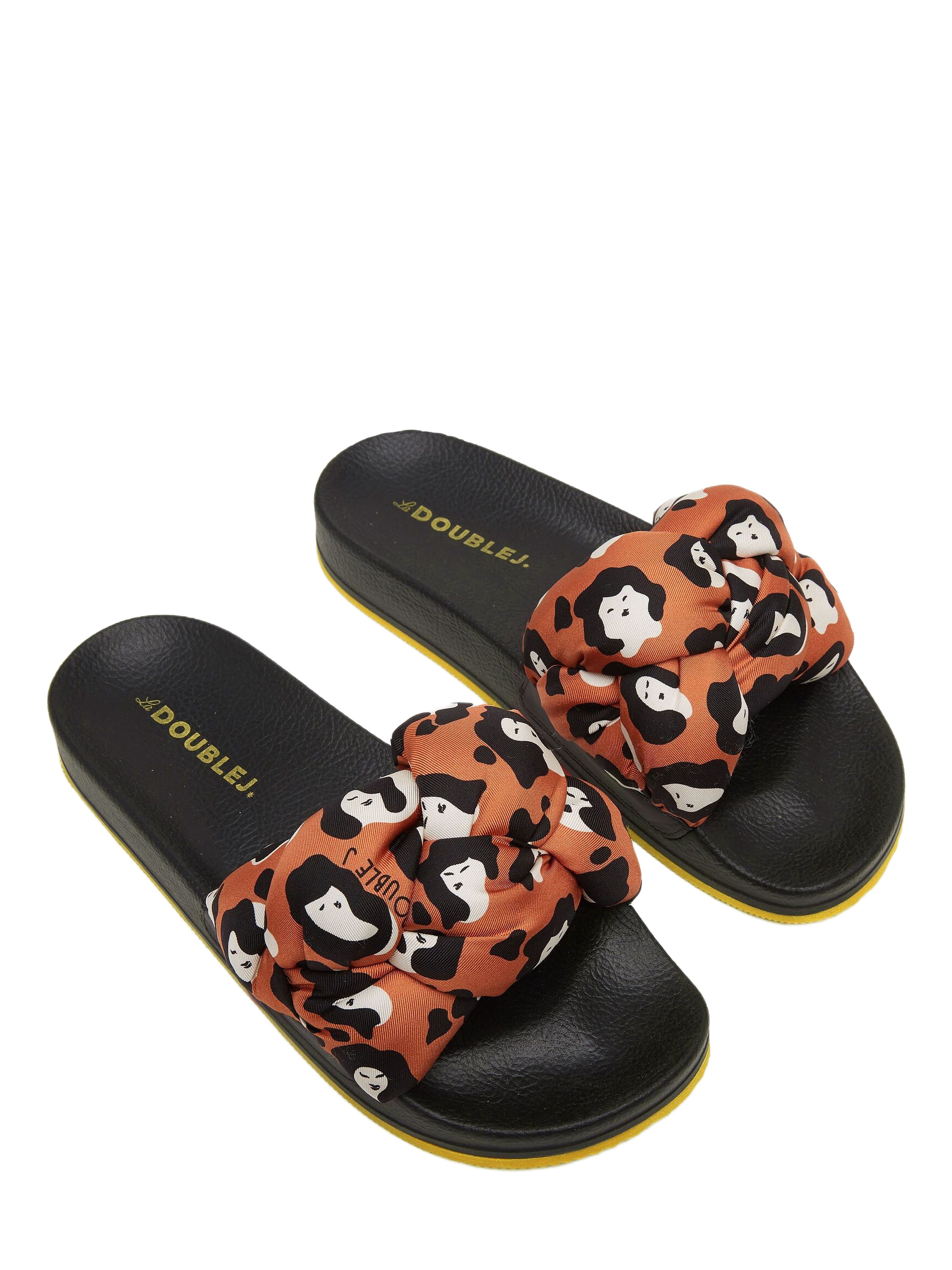 La DoubleJ Treccia Slides Lady Leopard Orange at Nordstrom - 2