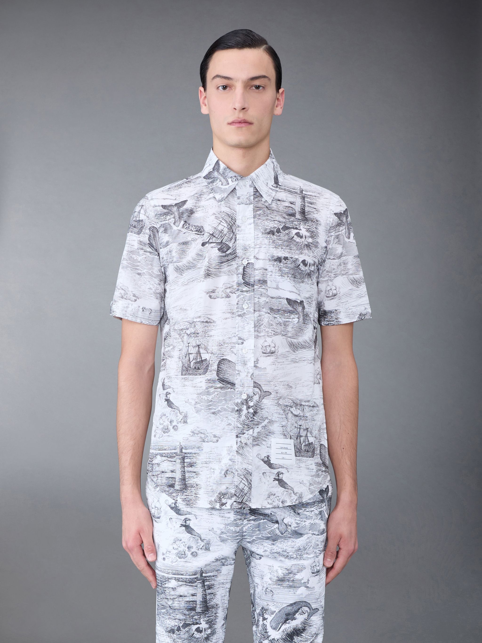 Nautical Toile Poplin Short Sleeve Shirt - 2