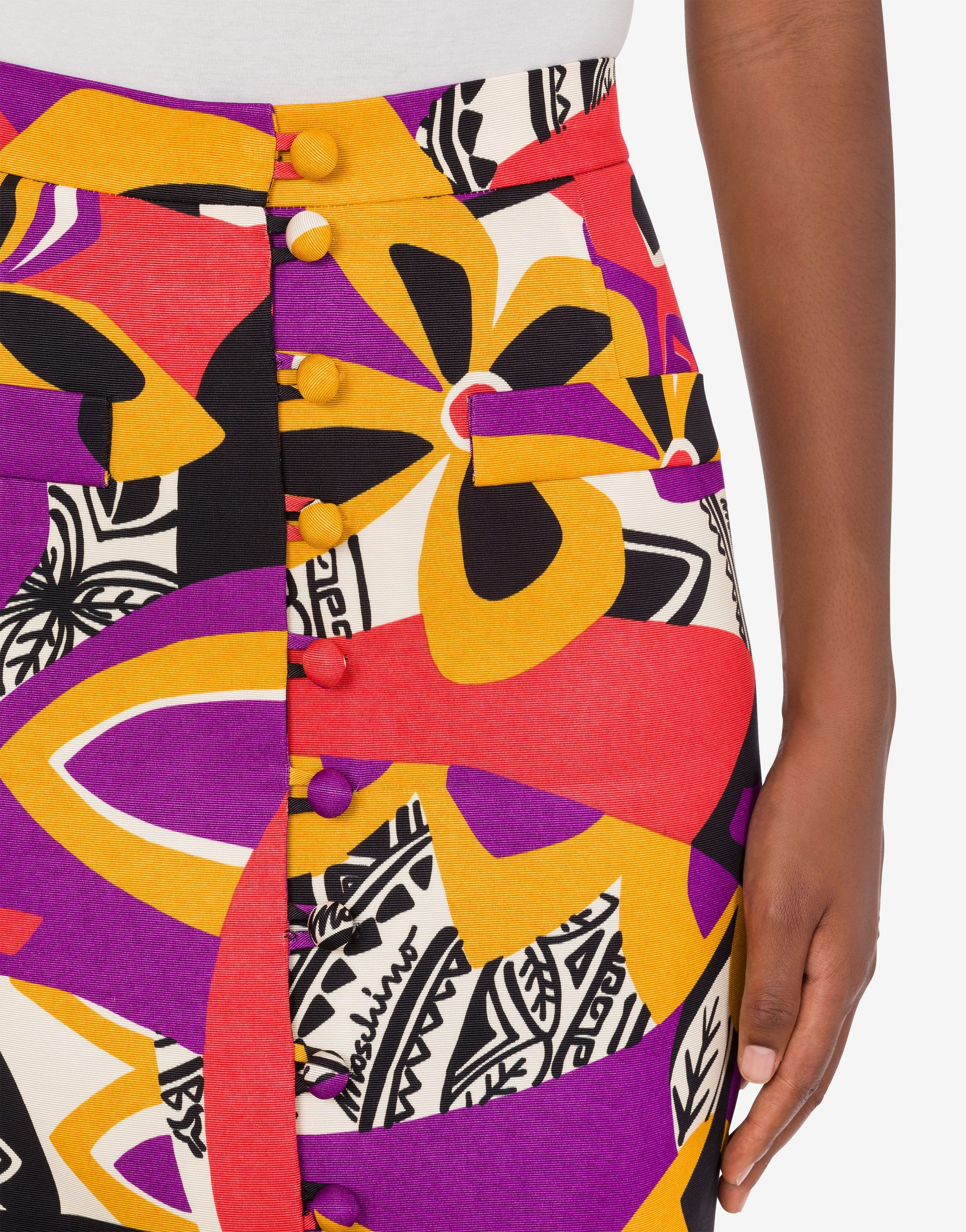 GEOMETRIC PRINT OTTOMAN MINISKIRT - 4