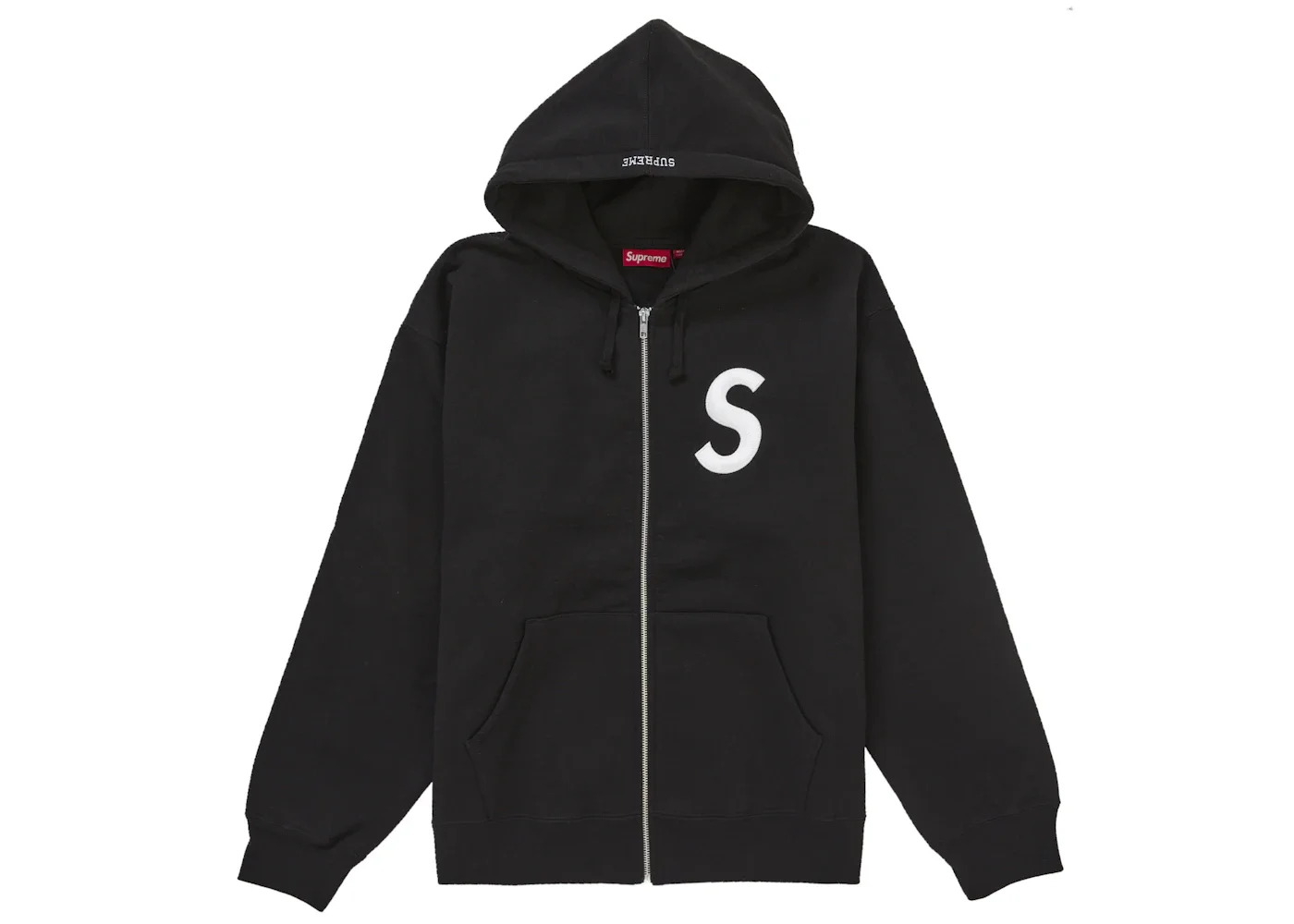 Supreme S Logo Zip Up Hooded Sweatshirt (FW24) Black - 1