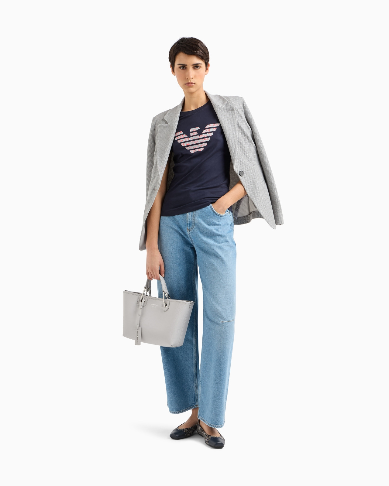 STRETCH-JERSEY SLIM-FIT T-SHIRT WITH OVERSIZED EAGLE PATTERN - 2