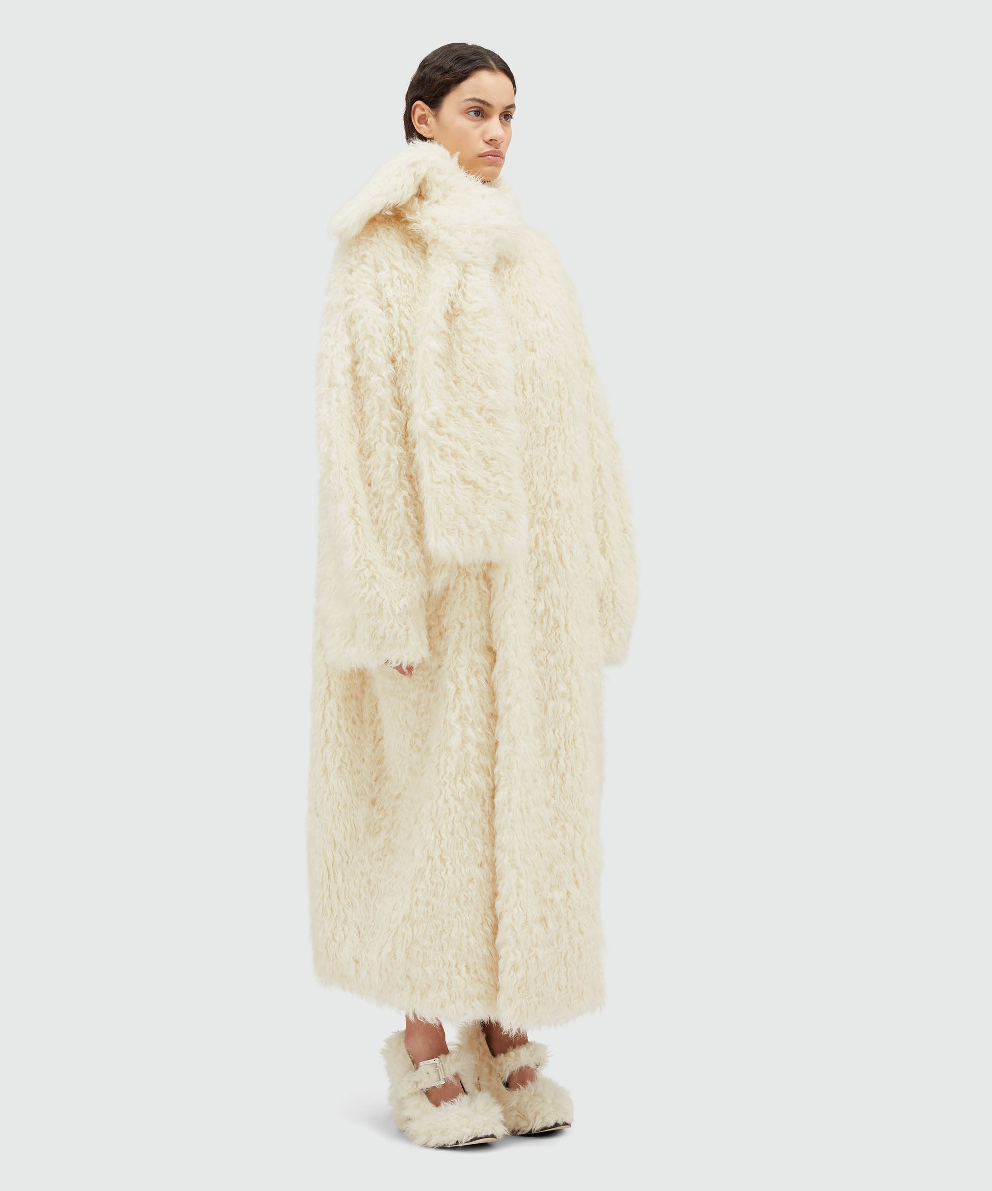 Faux-leather long coat - 4