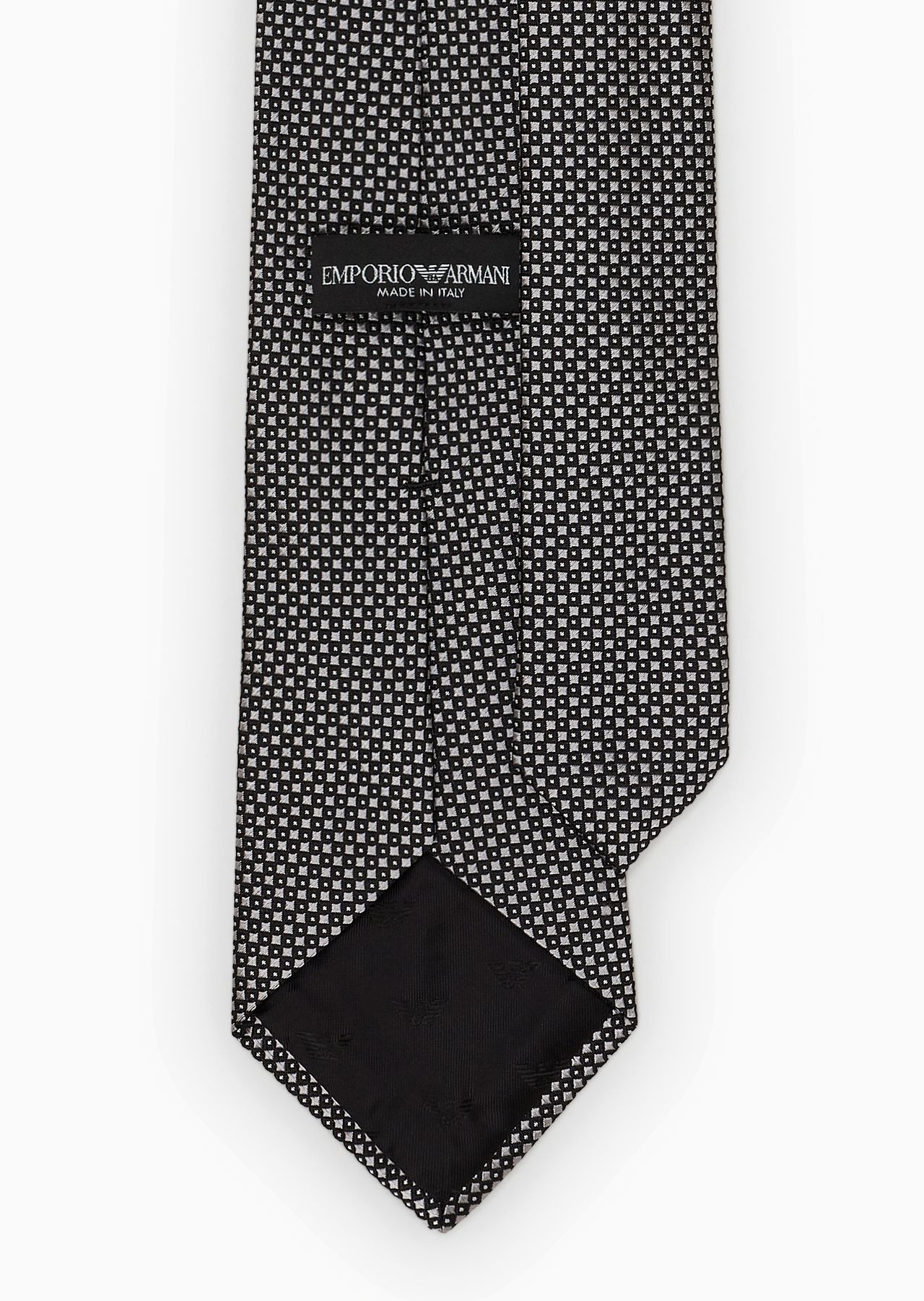 Pure silk tie with jacquard micro-pattern - 2