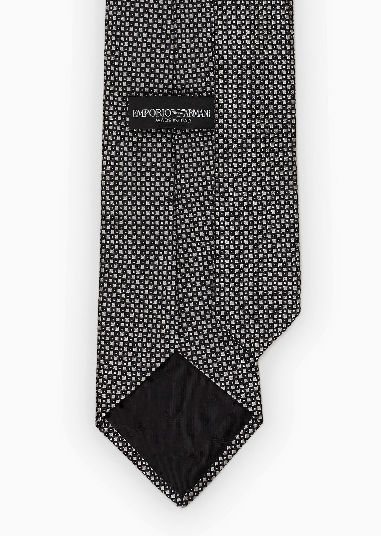 Pure silk tie with jacquard micro-pattern - 3