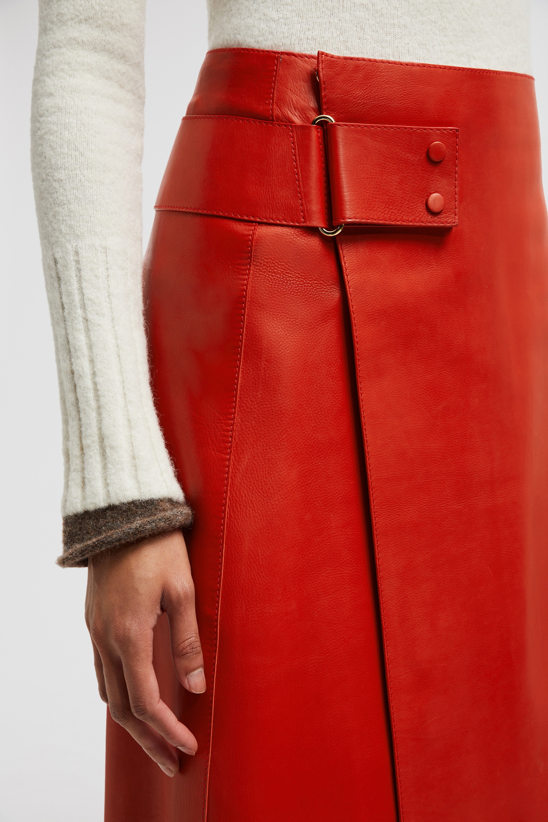 Leather Midi Skirt - 4