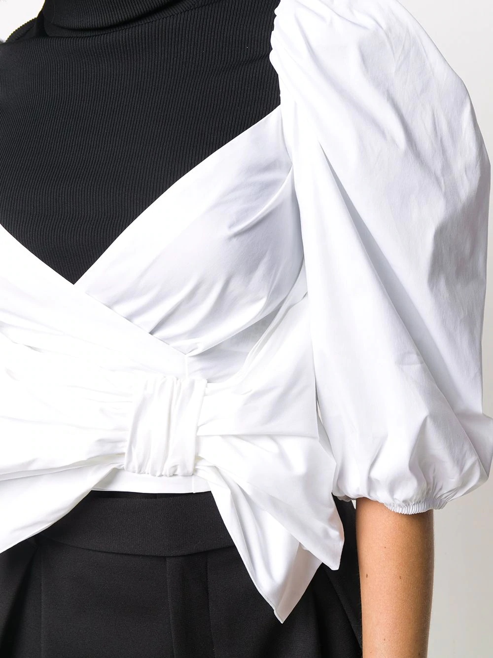 bow-detail V-neck blouse - 5