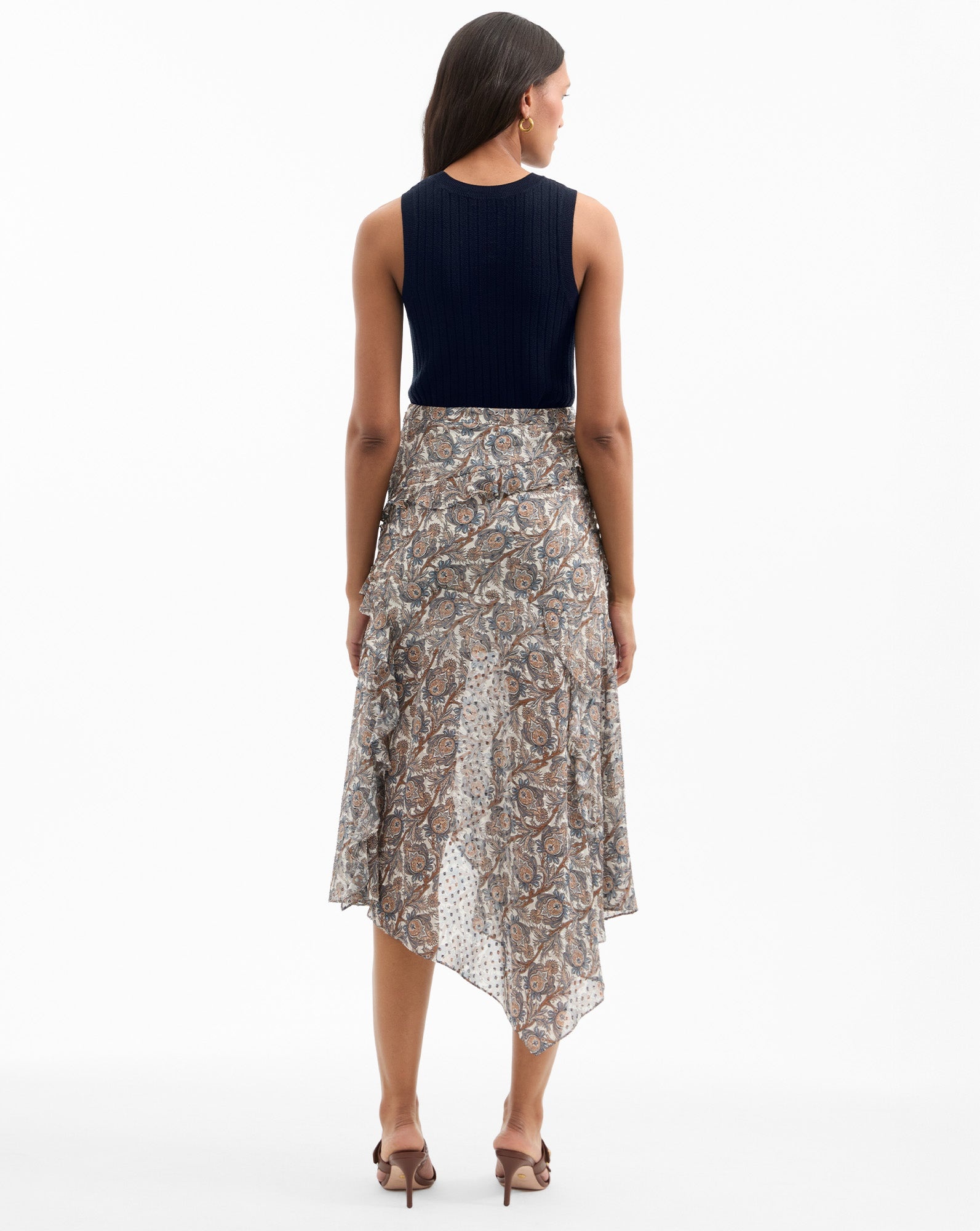 ELEONORA SILK MIDI SKIRT - 6
