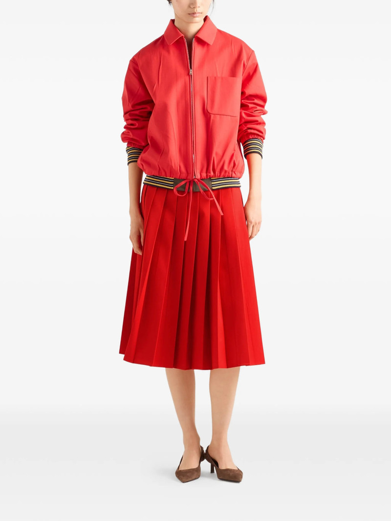Prada Prada Pleated Gabardine Midi-skirt outlook