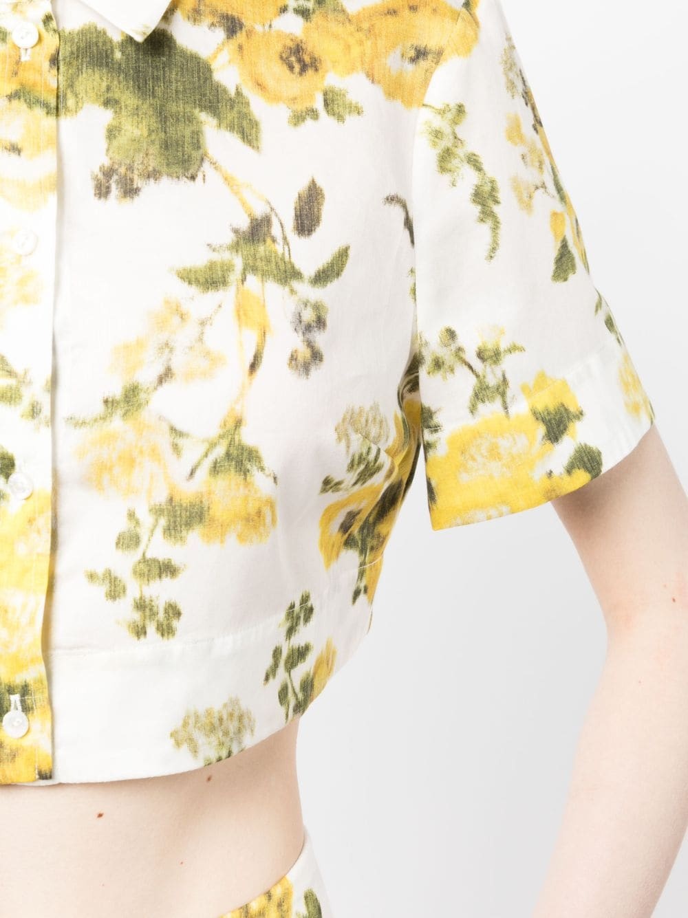 floral-print cropped shirt - 5