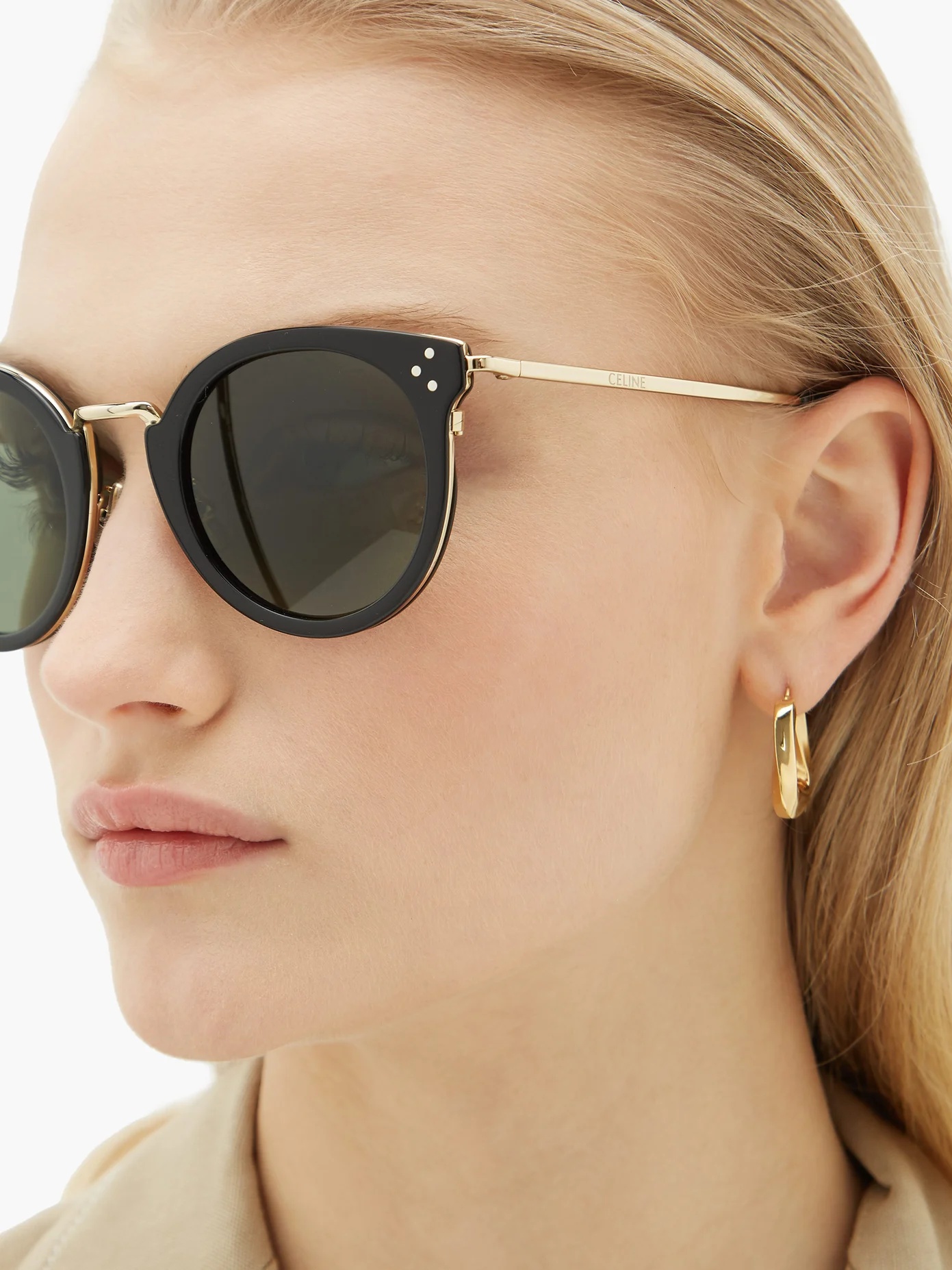 Round acetate and metal sunglasses - 3