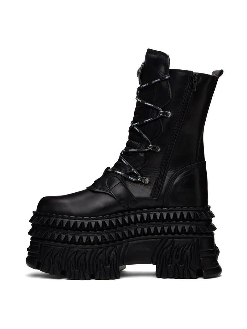 VETEMENTS Black New Rock Edition Lace-Up Boots outlook