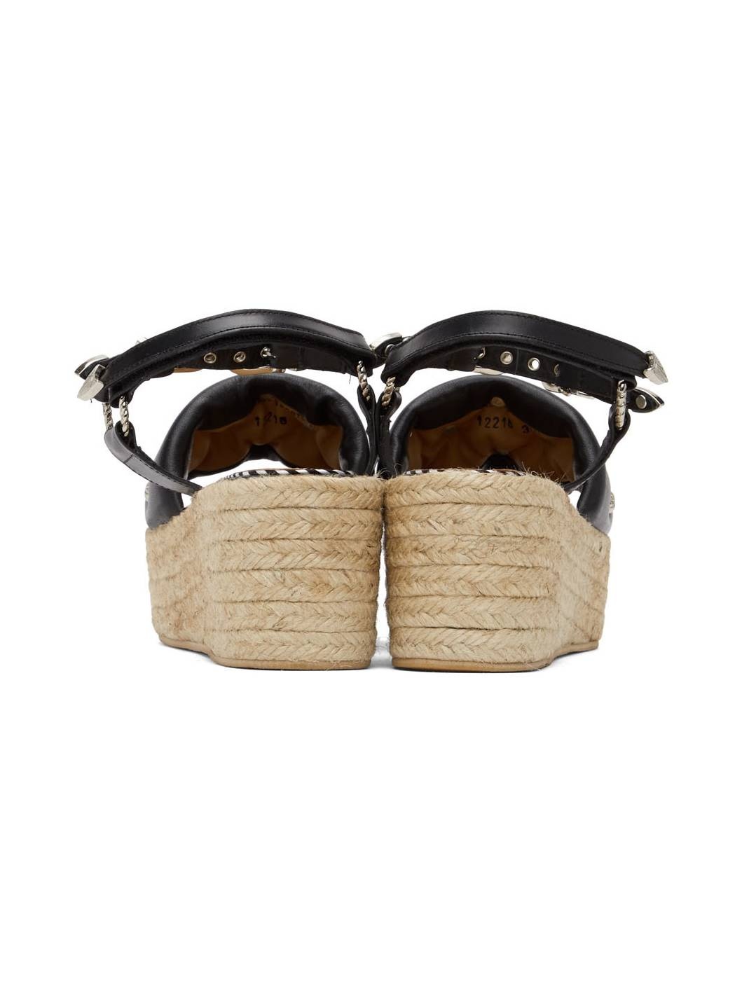 Black Wedge Sandals - 2