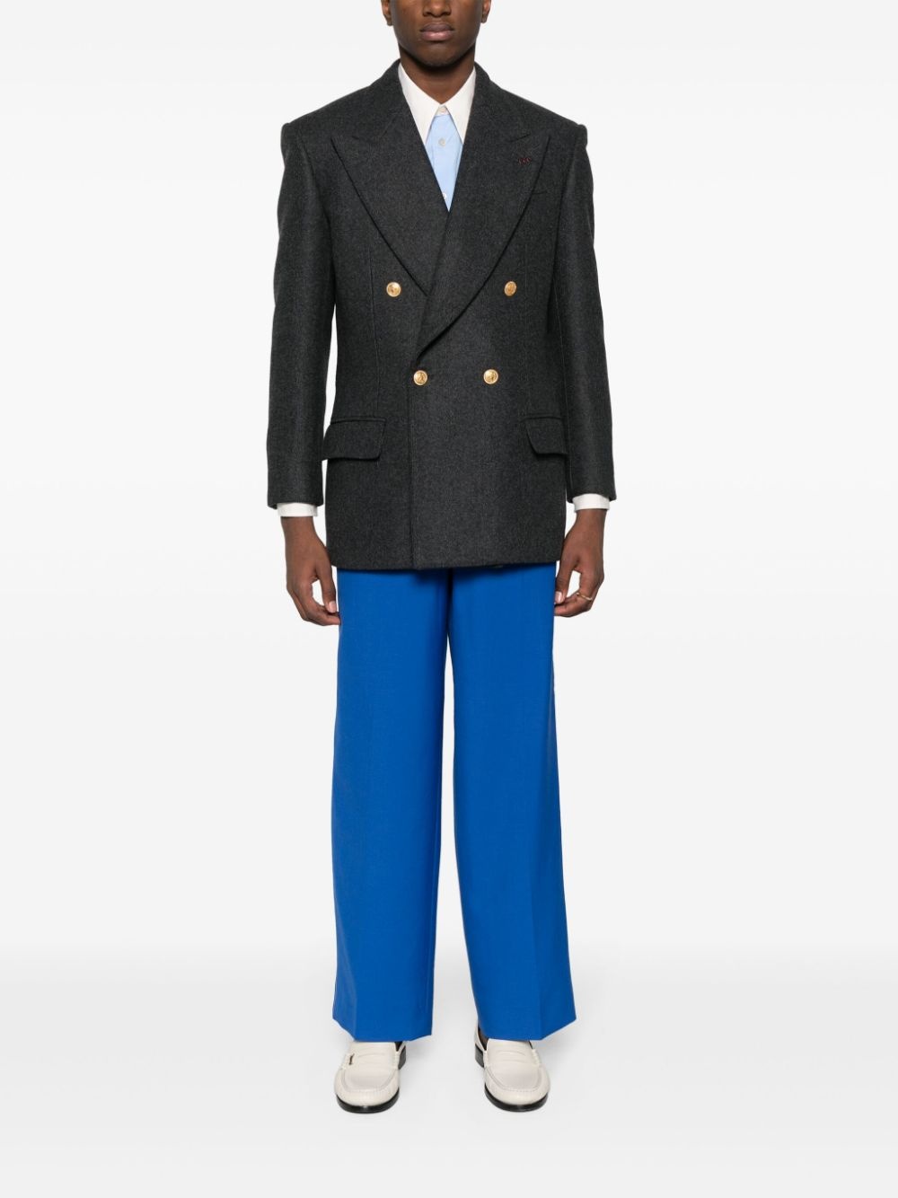 wool-cashmere double-breasted jacket - 2
