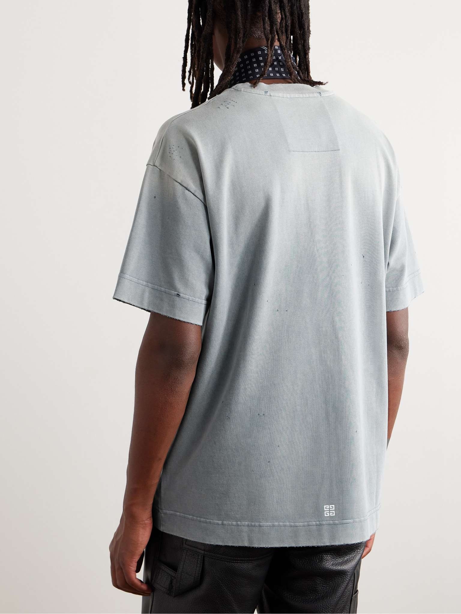 Distressed Logo-Print Cotton-Jersey T-Shirt - 3
