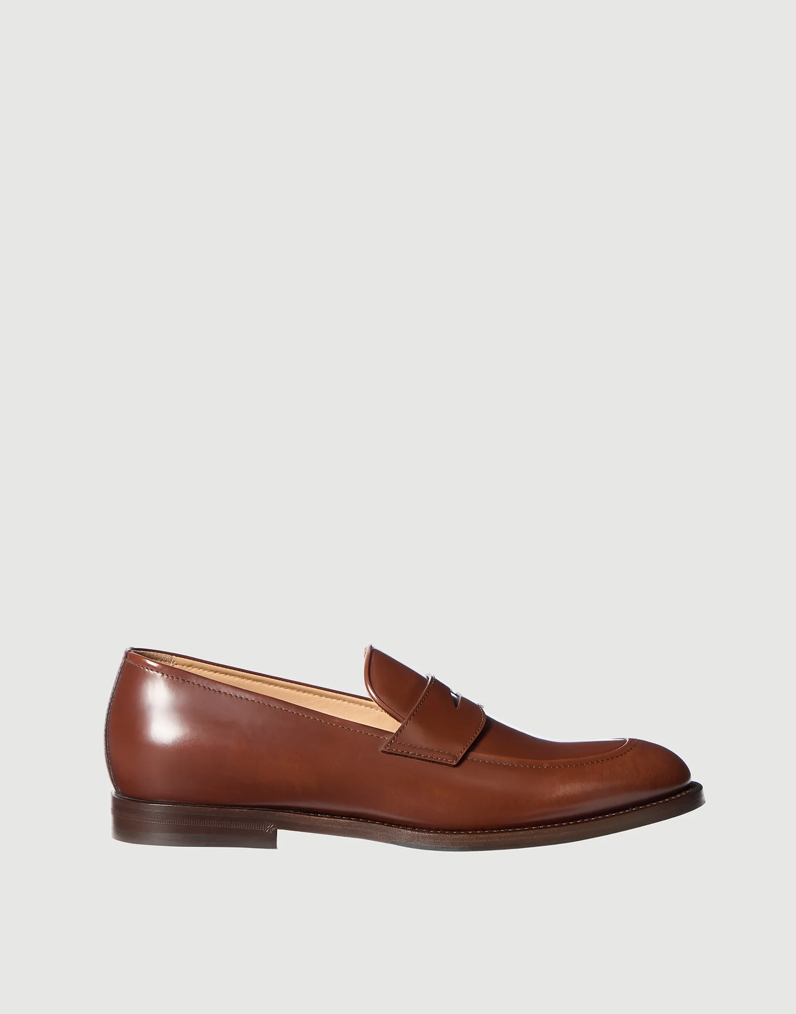 Braided calfskin and polished calfskin penny loafers - 1