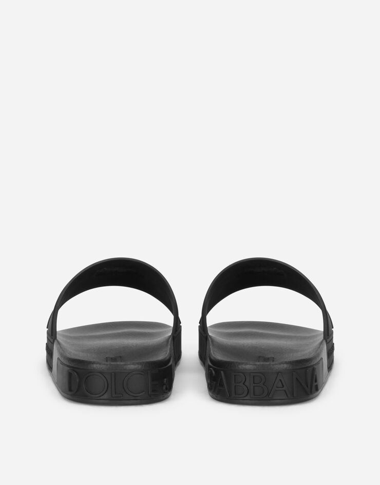 Rubber beachwear sliders with D&G logo - 3
