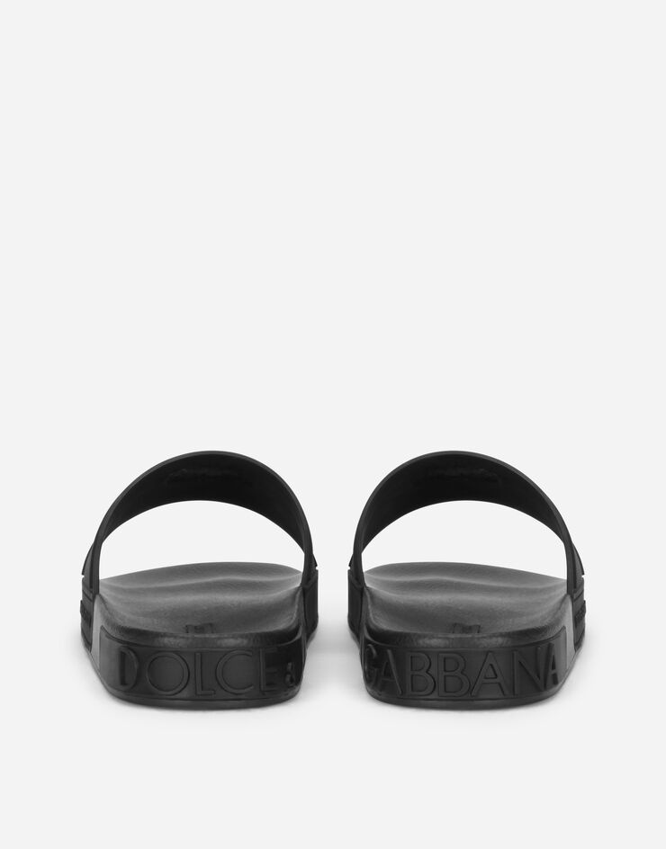 Rubber beachwear sliders with D&G logo - 3