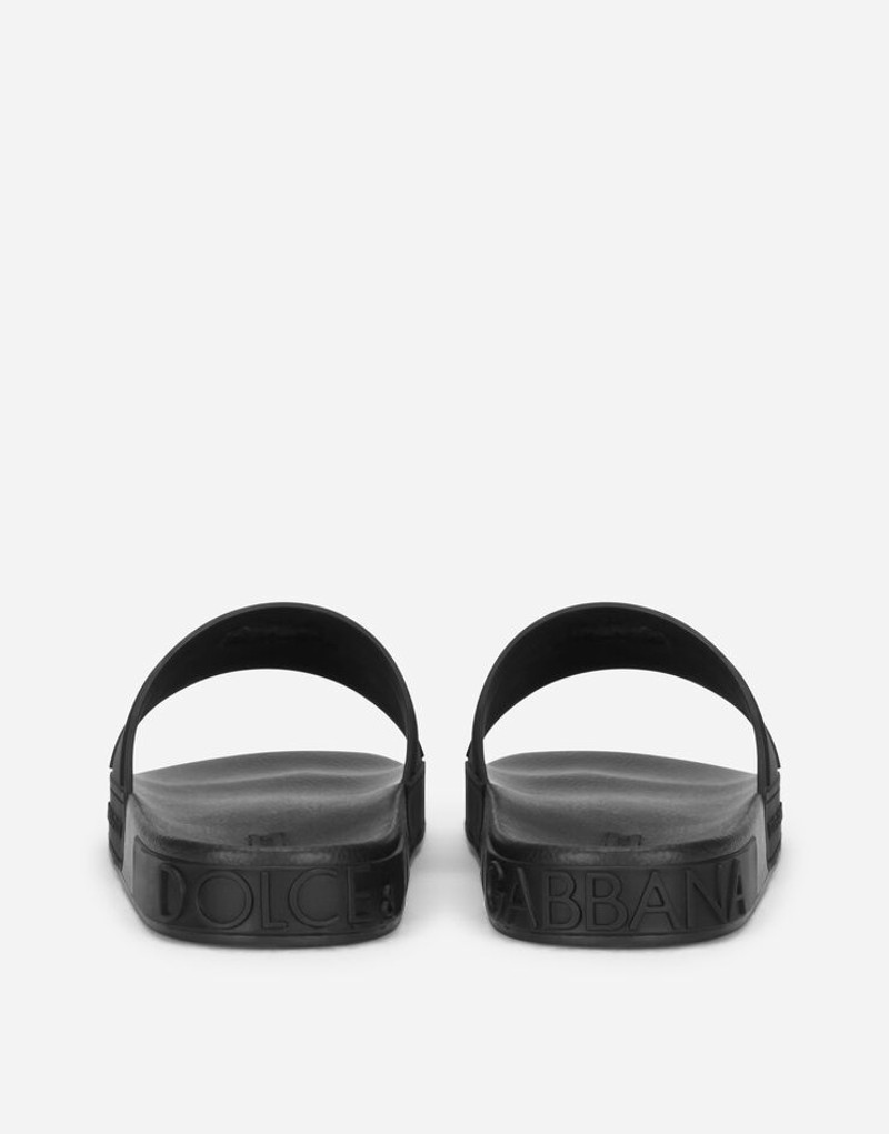 Dolce & Gabbana Rubber beachwear sliders with D&G logo outlook