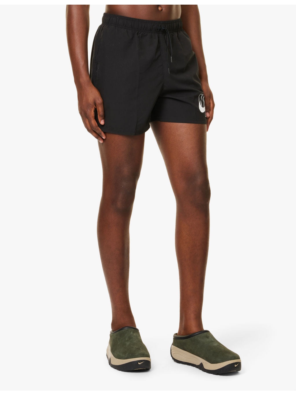 "Logo Slide 5"" Volley drawstring waistband straight leg regular-fit swim shorts" - 3