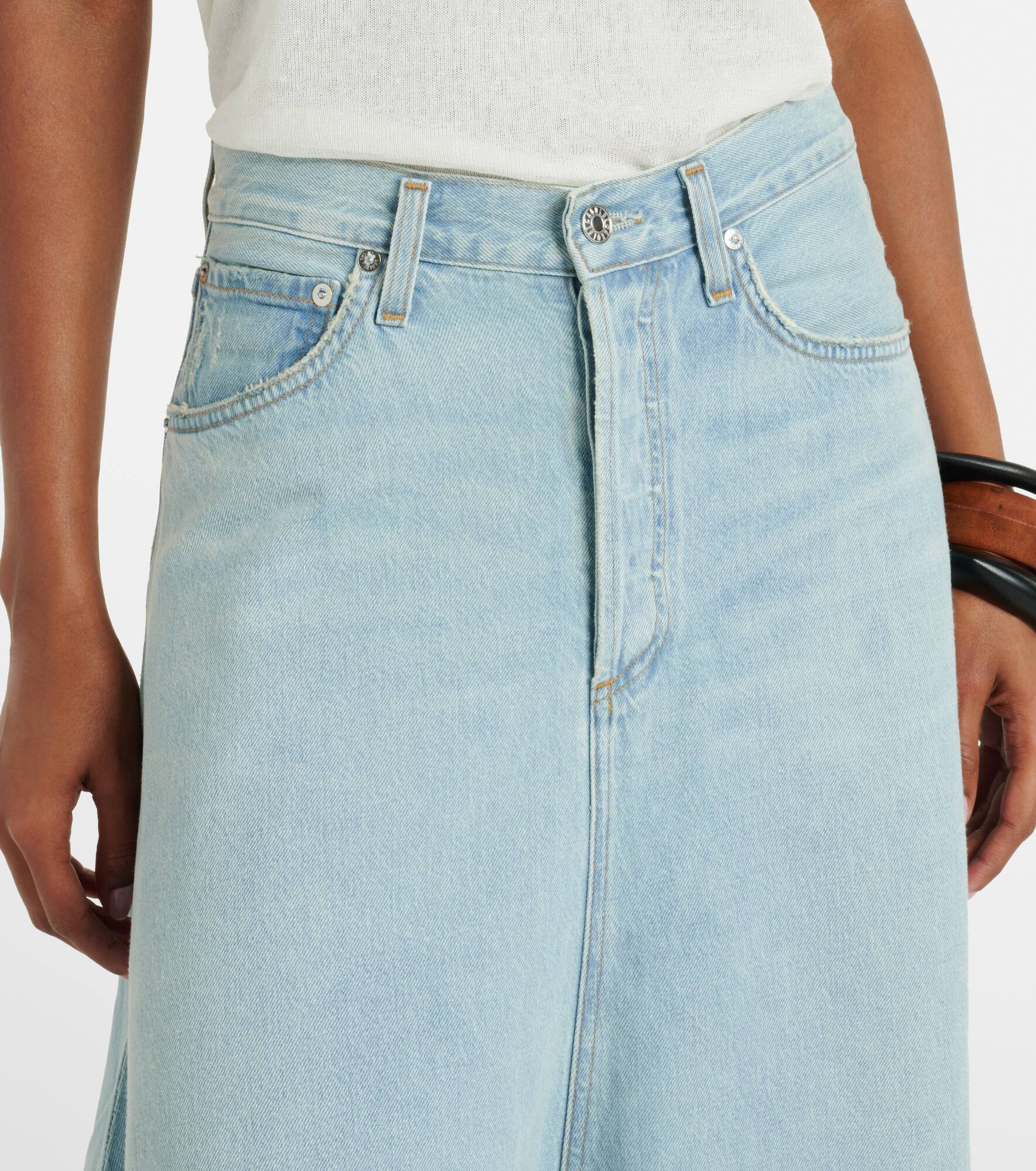 Odin mid-rise denim maxi skirt - 4