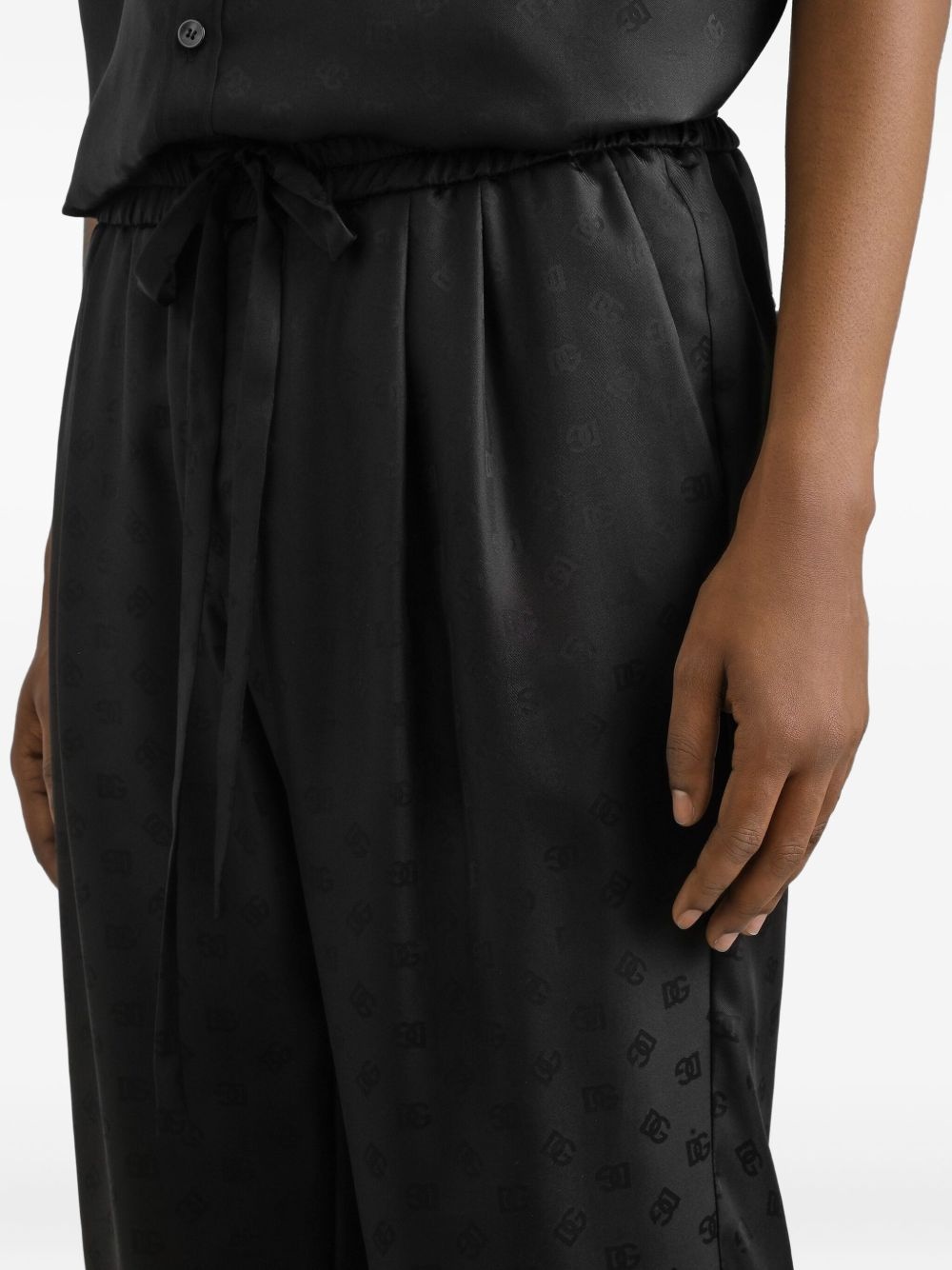 pattern-jacquard trousers - 4