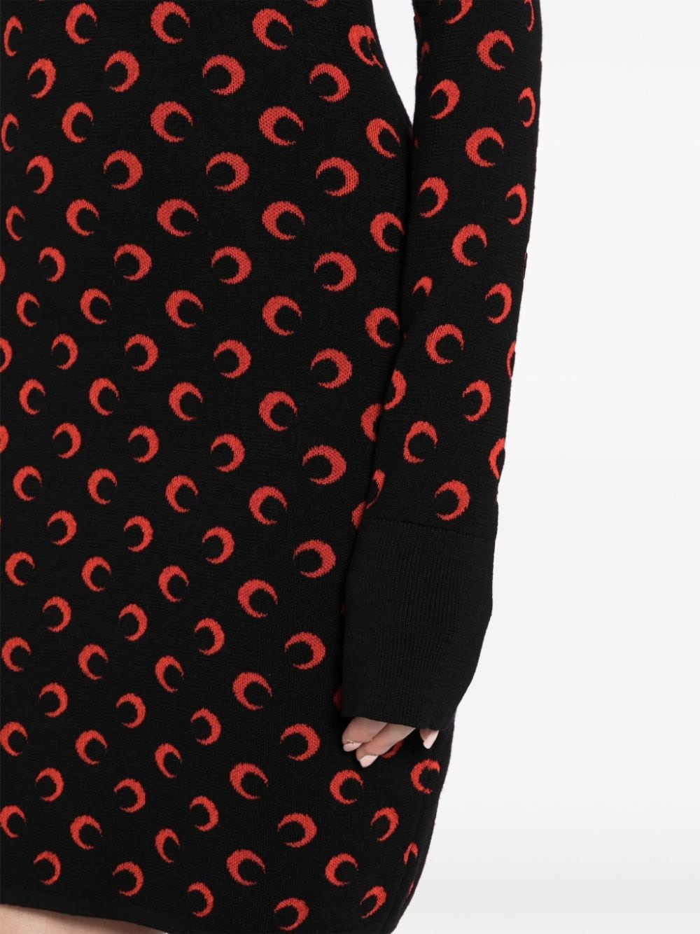 moon jacquard knitted dress - 5