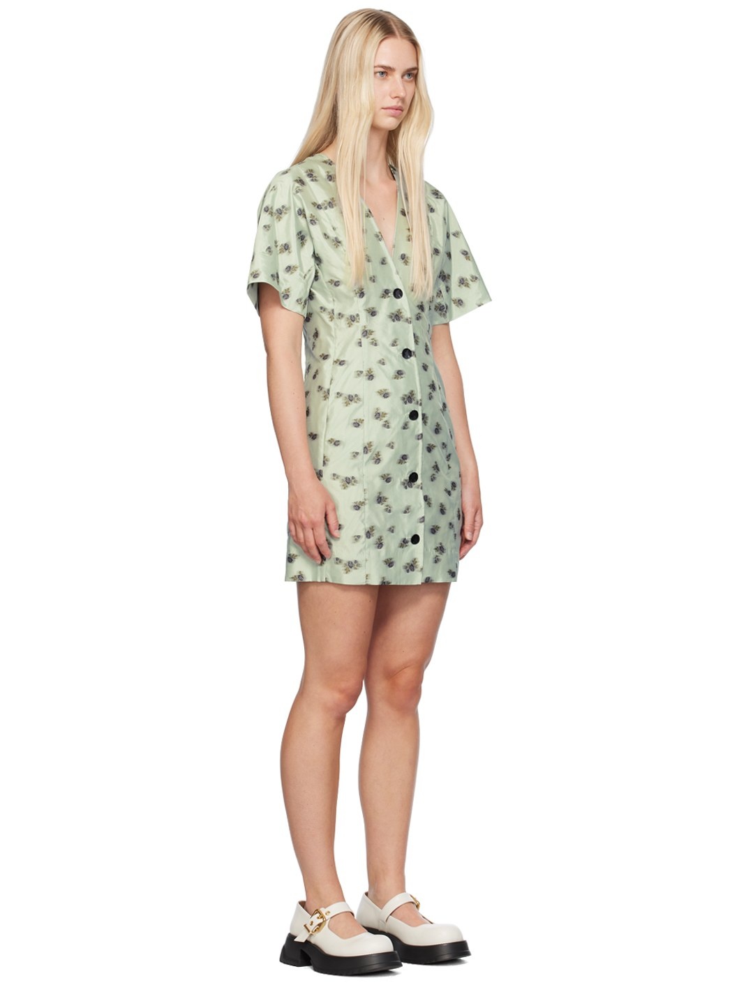 Green Floral Minidress - 2