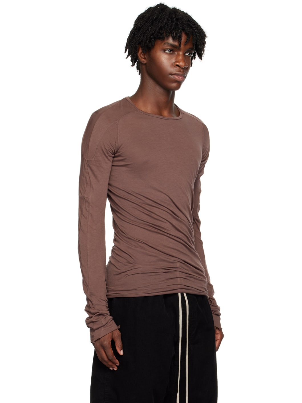 Burgundy Scarification Long Sleeve T-Shirt - 2