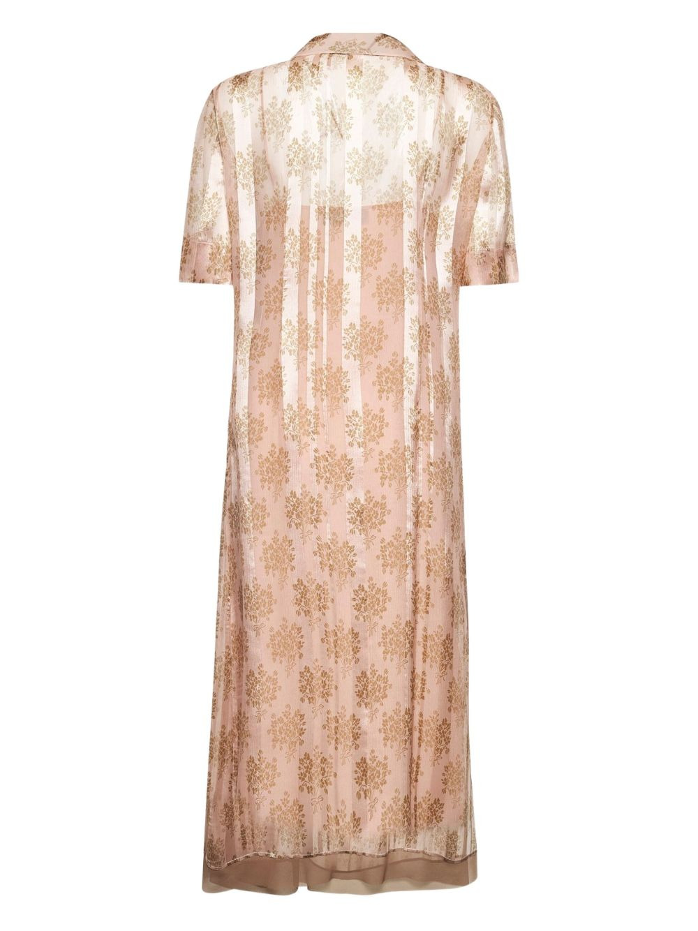 floral-bouquet motif shirt dress - 2