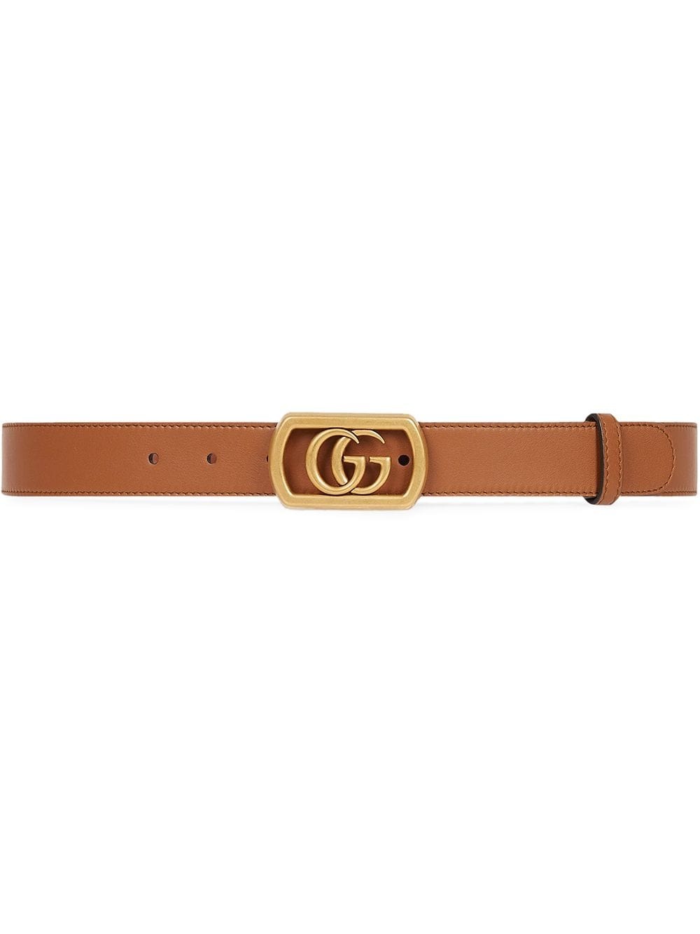 Leather belt with framed Double G - 1