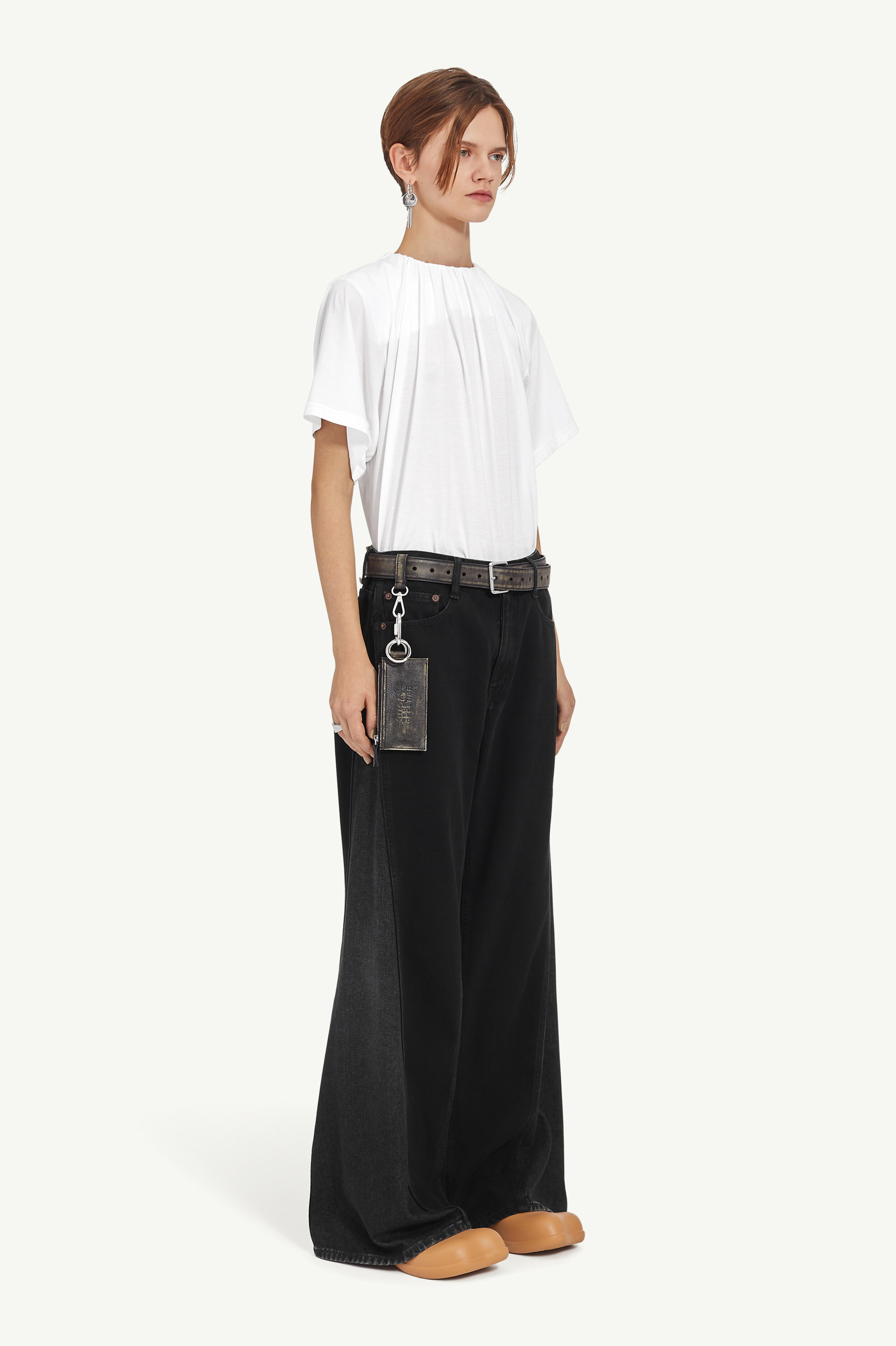 Half and half denim trousers - 3